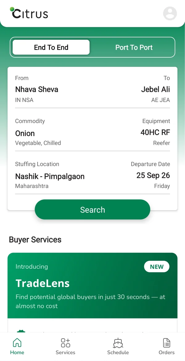 Search reefer (refrigerated) container rates by port and container type